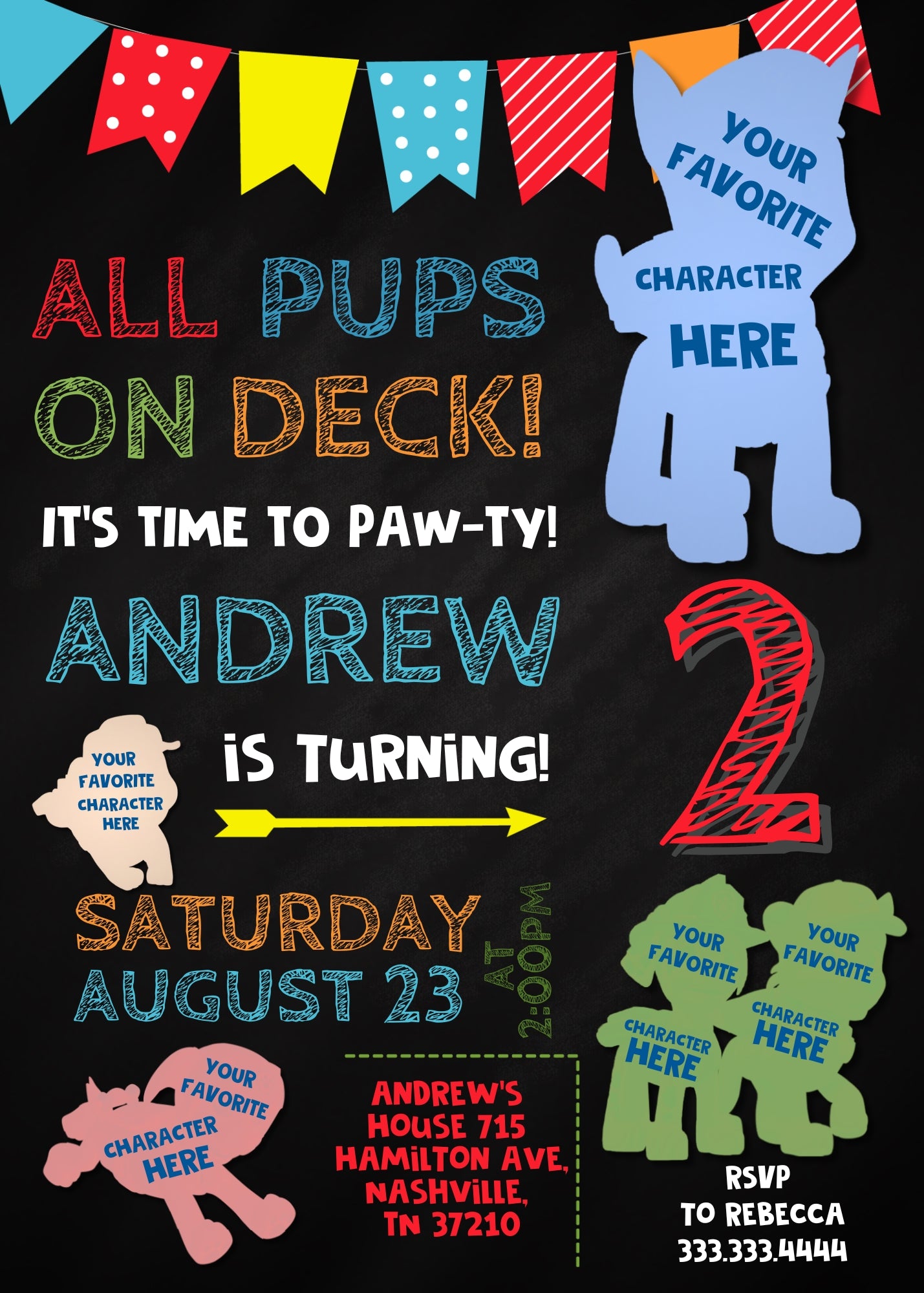 PAW Patrol customizable invitation template | Share or Print | WN513