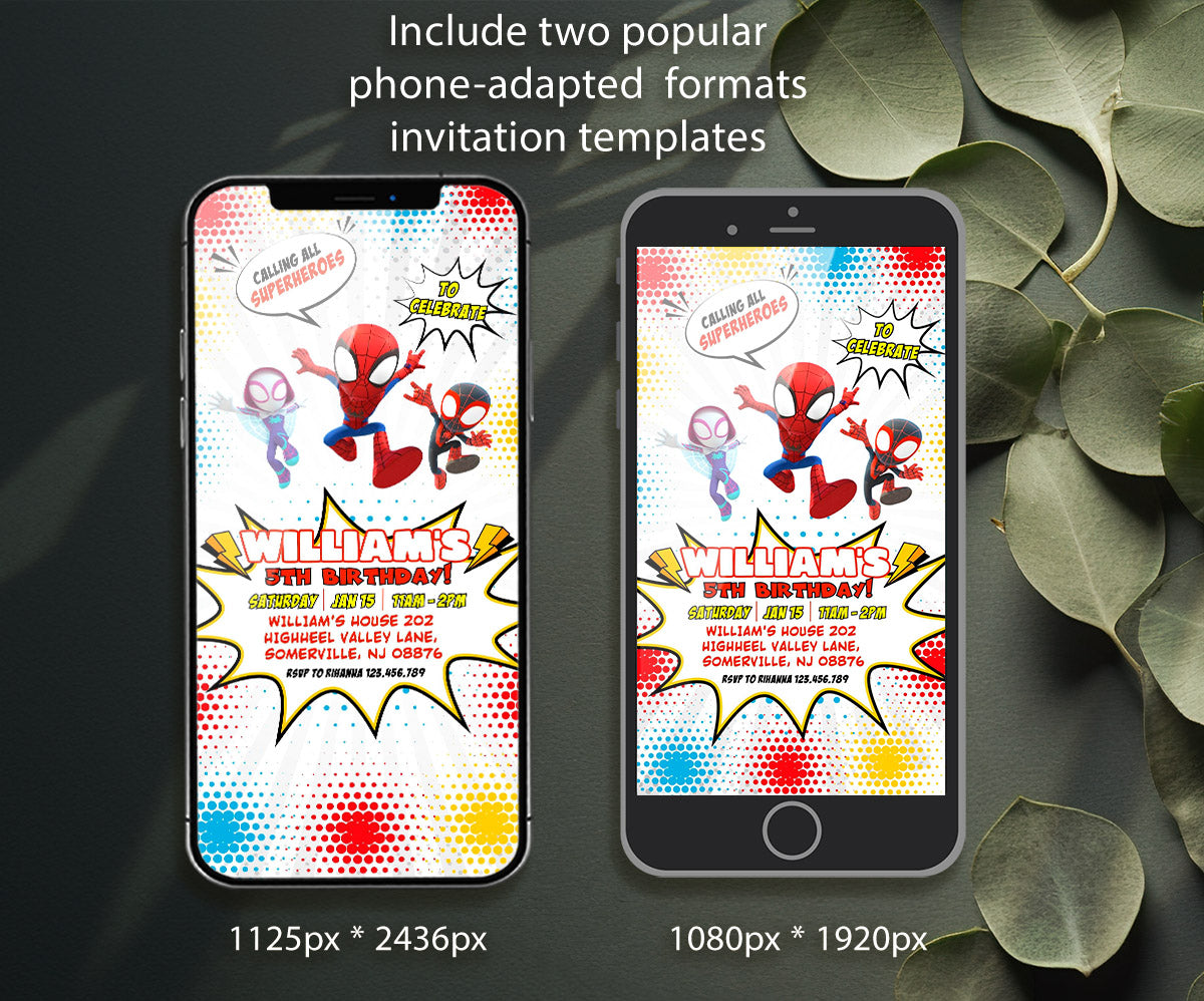 Spidey and His Amazing Friends customizable invitation template | Share or Print | boy | XE396