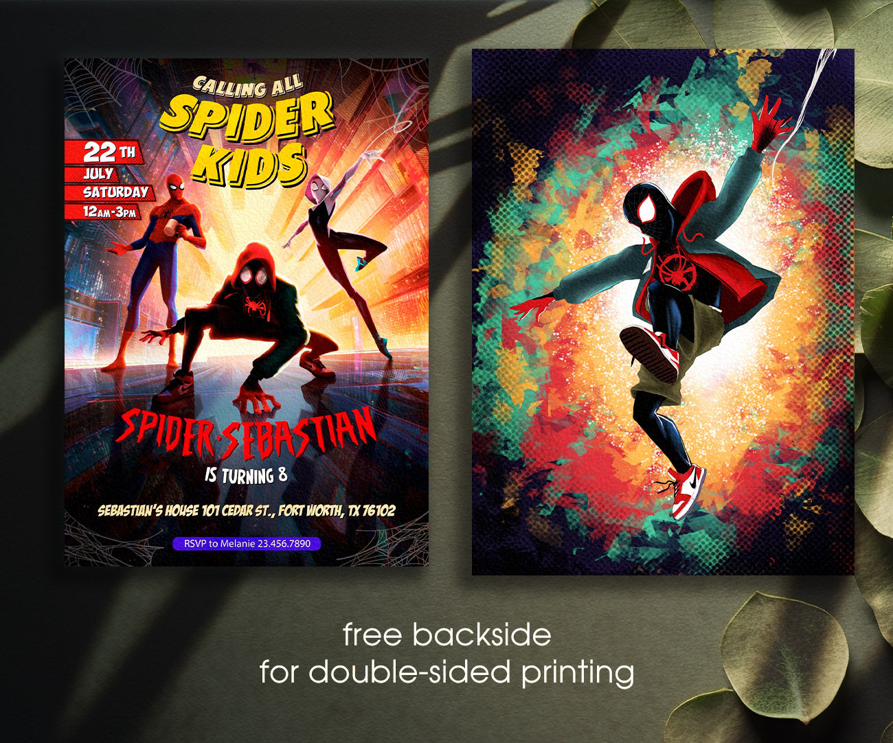Spider Man Across the Spider-Verse customizable invitation template | Share or Print | boy | NM236