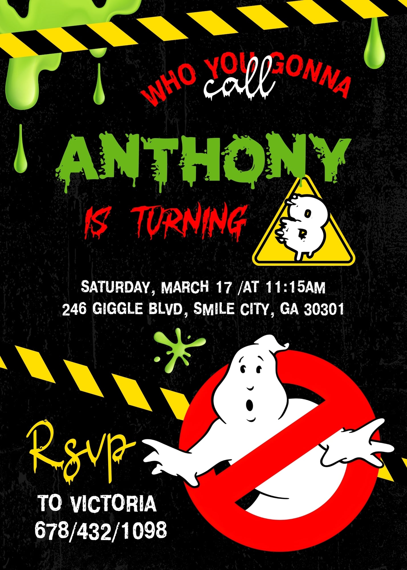 Ghostbusters customizable invitation template | Share or Print | QH768
