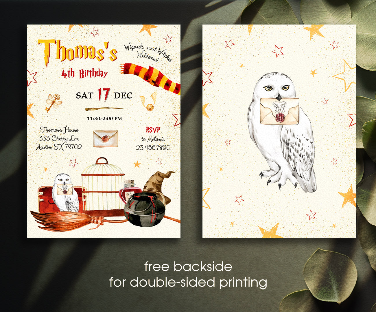 Harry Potter customizable invitation template | Share or Print | DR093