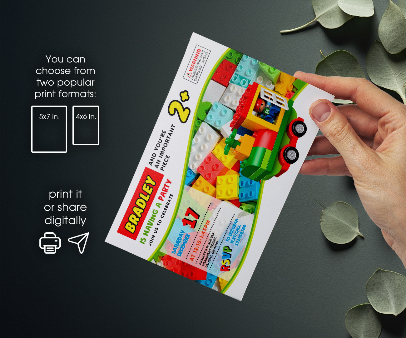 Lego Duplo Train customizable invitation template | Share or Print | YM731