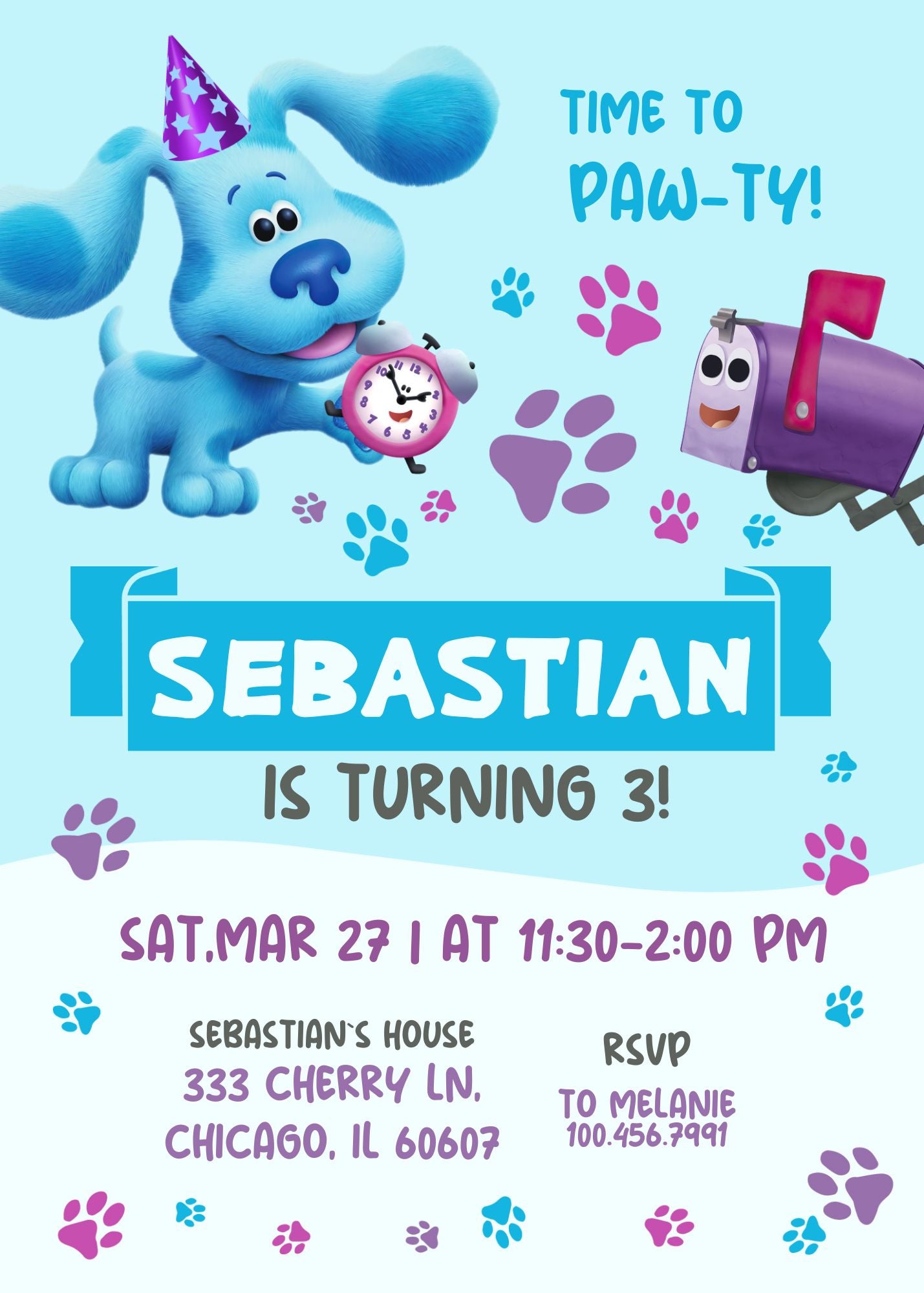 Blue's Clues Puppy customizable invitation template | Share or Print | TP164