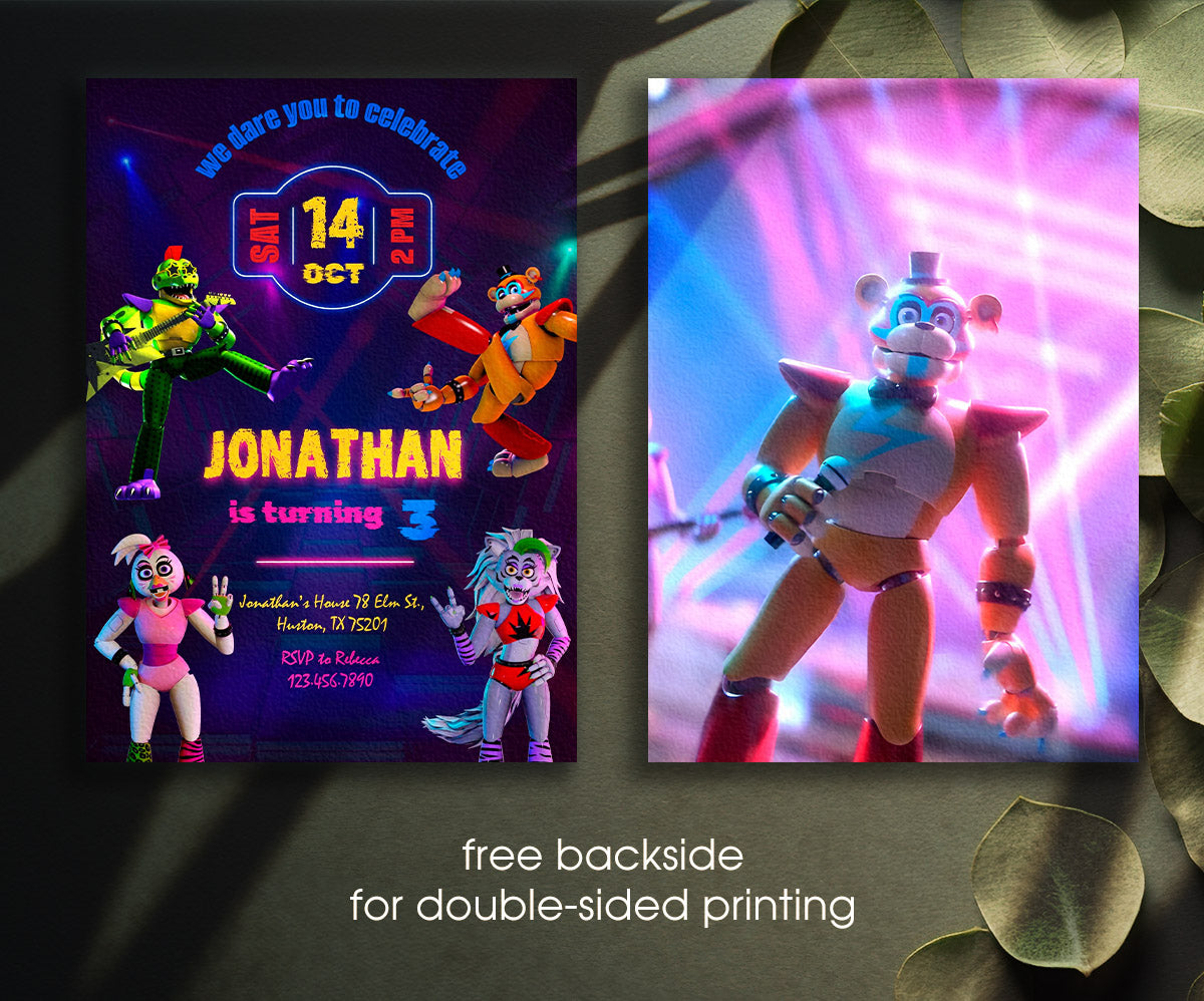 Five Nights at Freddy's customizable invitation template | Share or Print | RX862