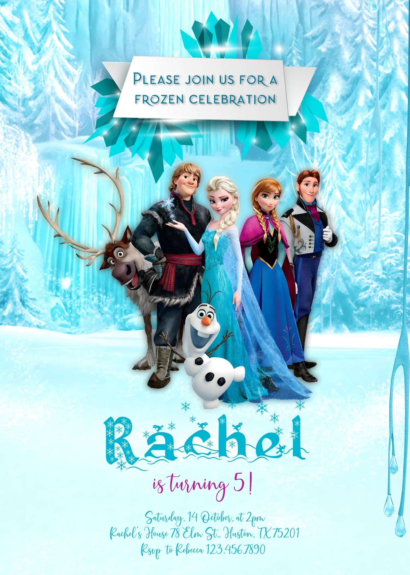 Frozen Elsa customizable invitation template | Share or Print | girl | GT221