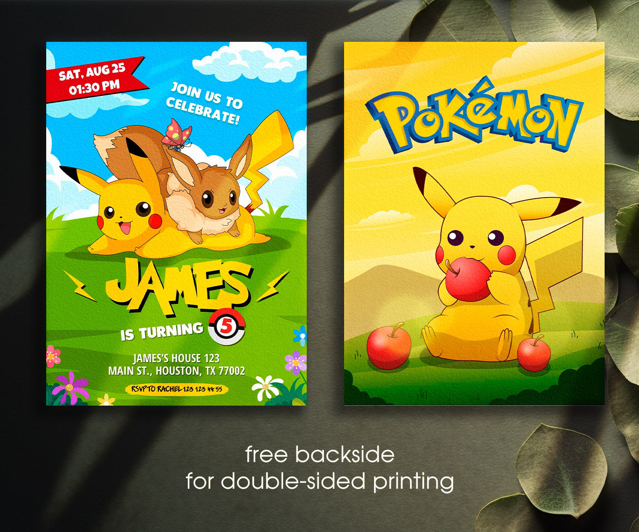 Pokemon Pikachu customizable invitation template | Share or Print | CP568