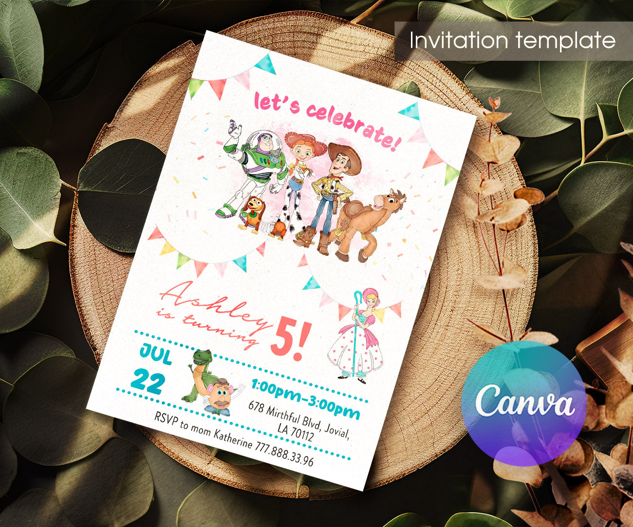 Toy Story Woody customizable invitation template | Share or Print | CD599