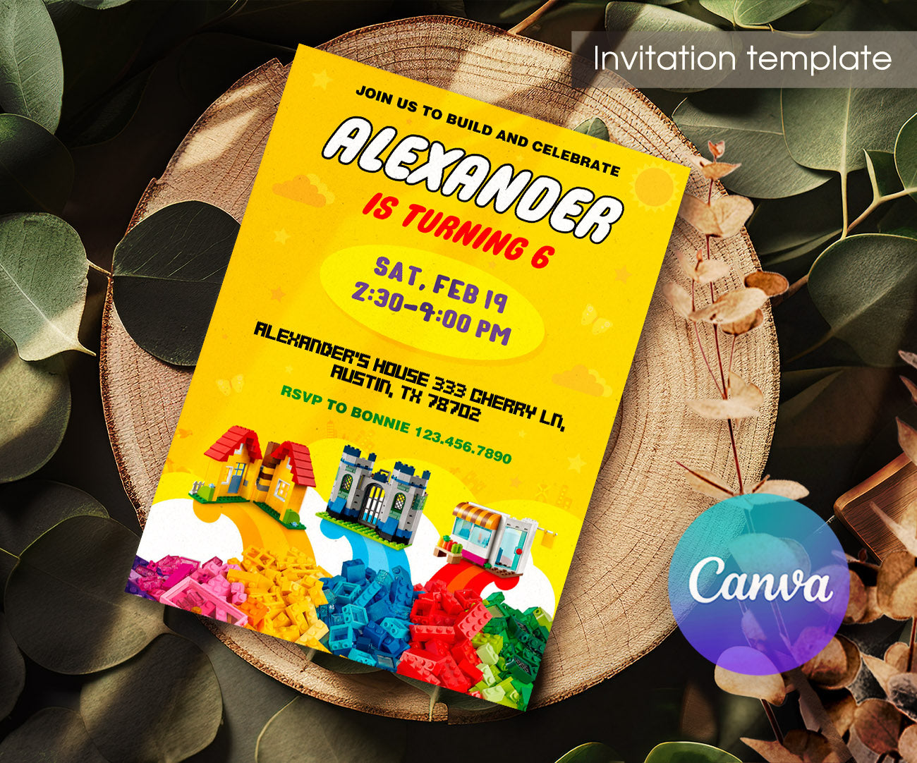 Lego customizable invitation template | Share or Print | YV418