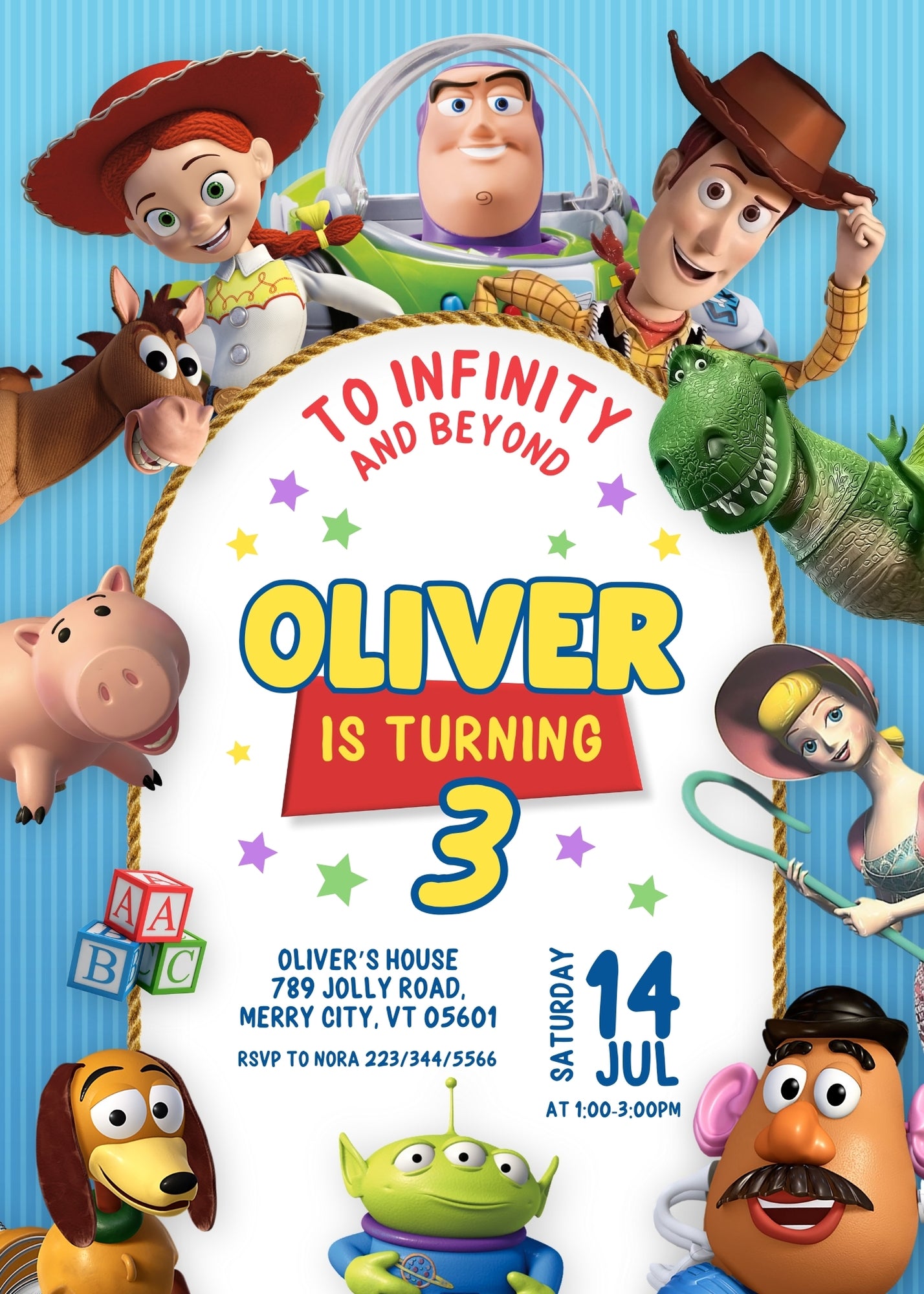 Toy Story Woody customizable invitation template | Share or Print | TI379