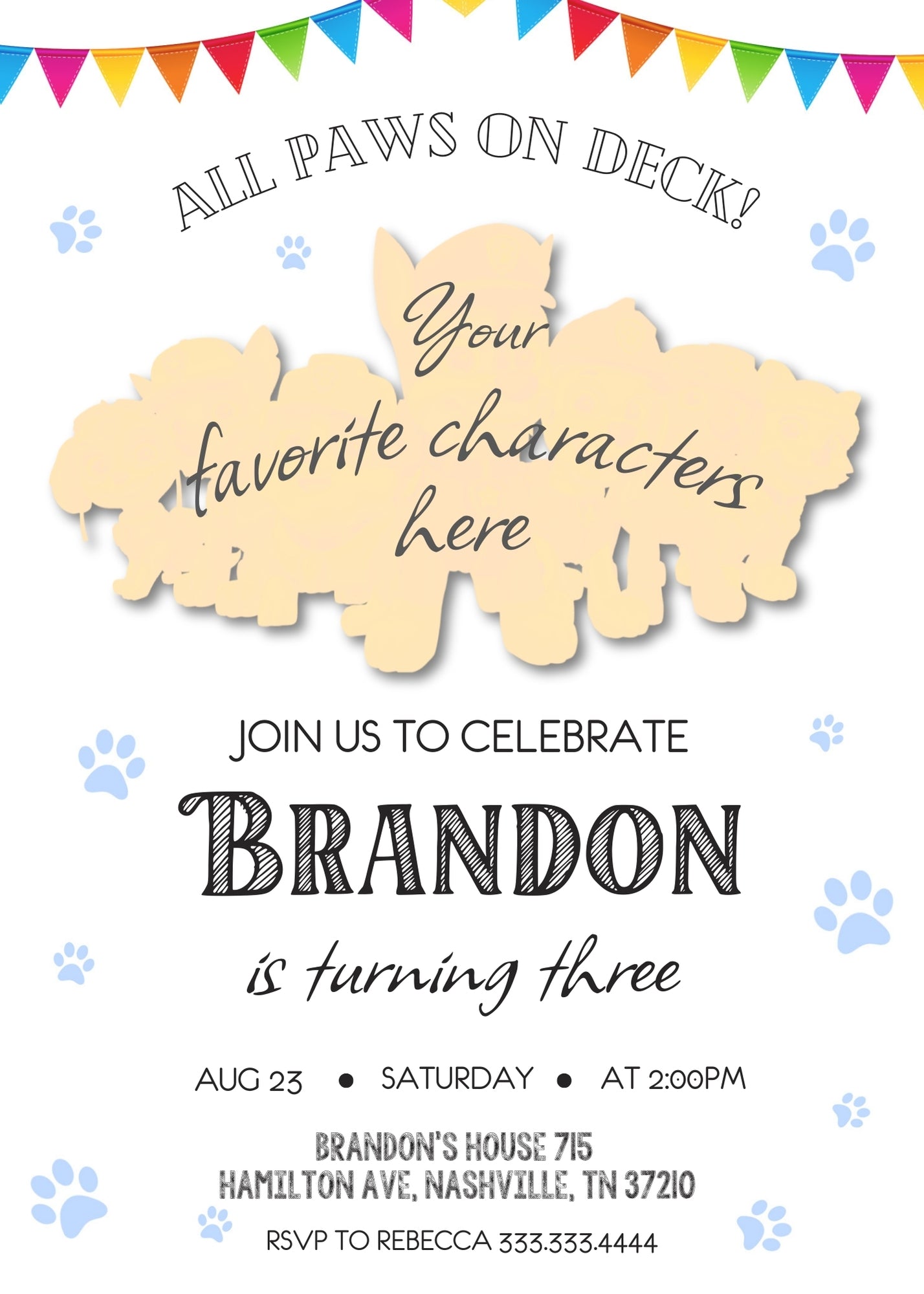 PAW Patrol customizable invitation template | Share or Print | LV818