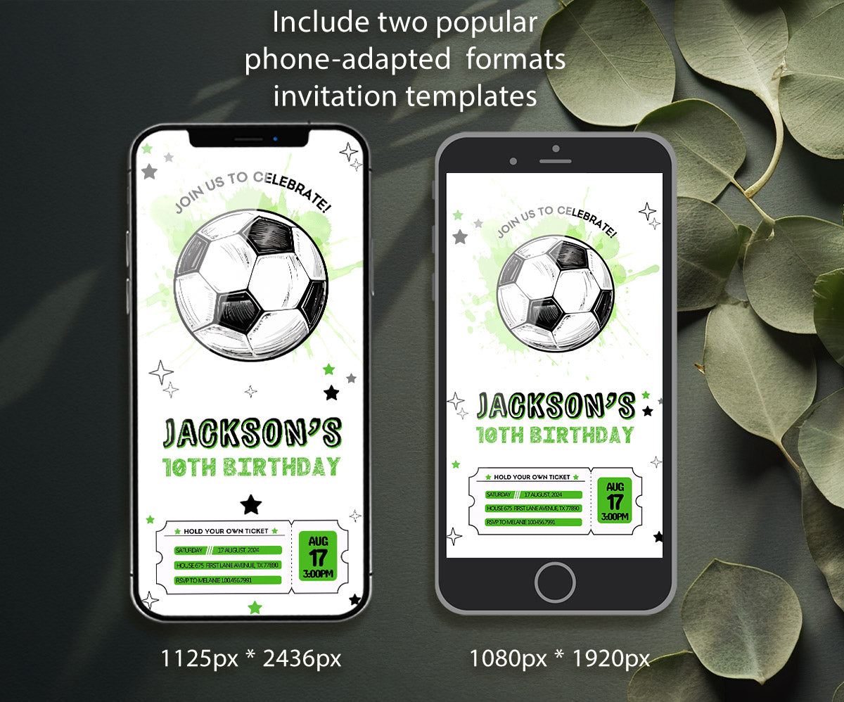 Soccer Champion League FC customizable invitation template | Share or Print | boy | MR970