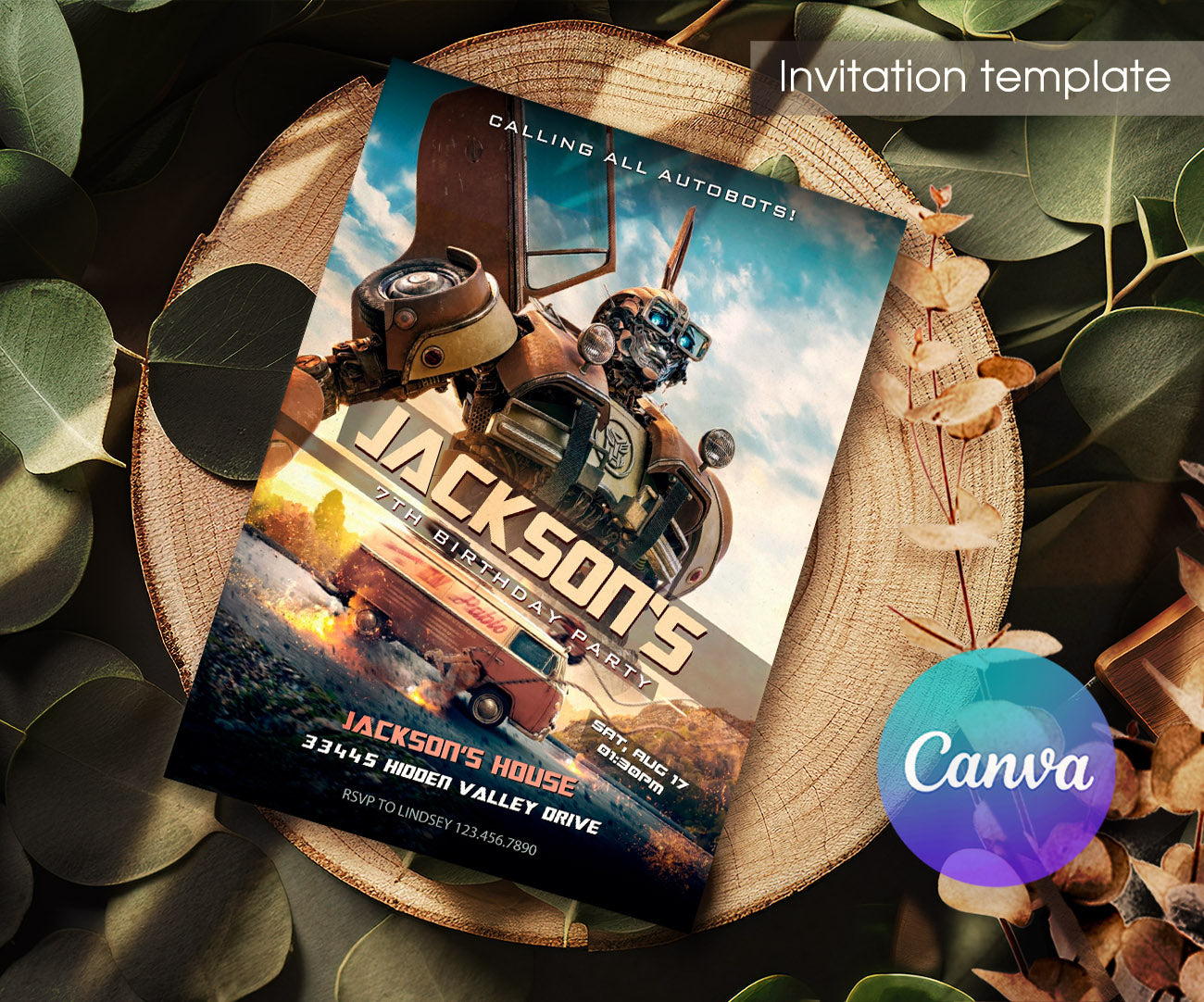 Transformers Rescue Bots customizable invitation template | Share or Print | boy | OM186