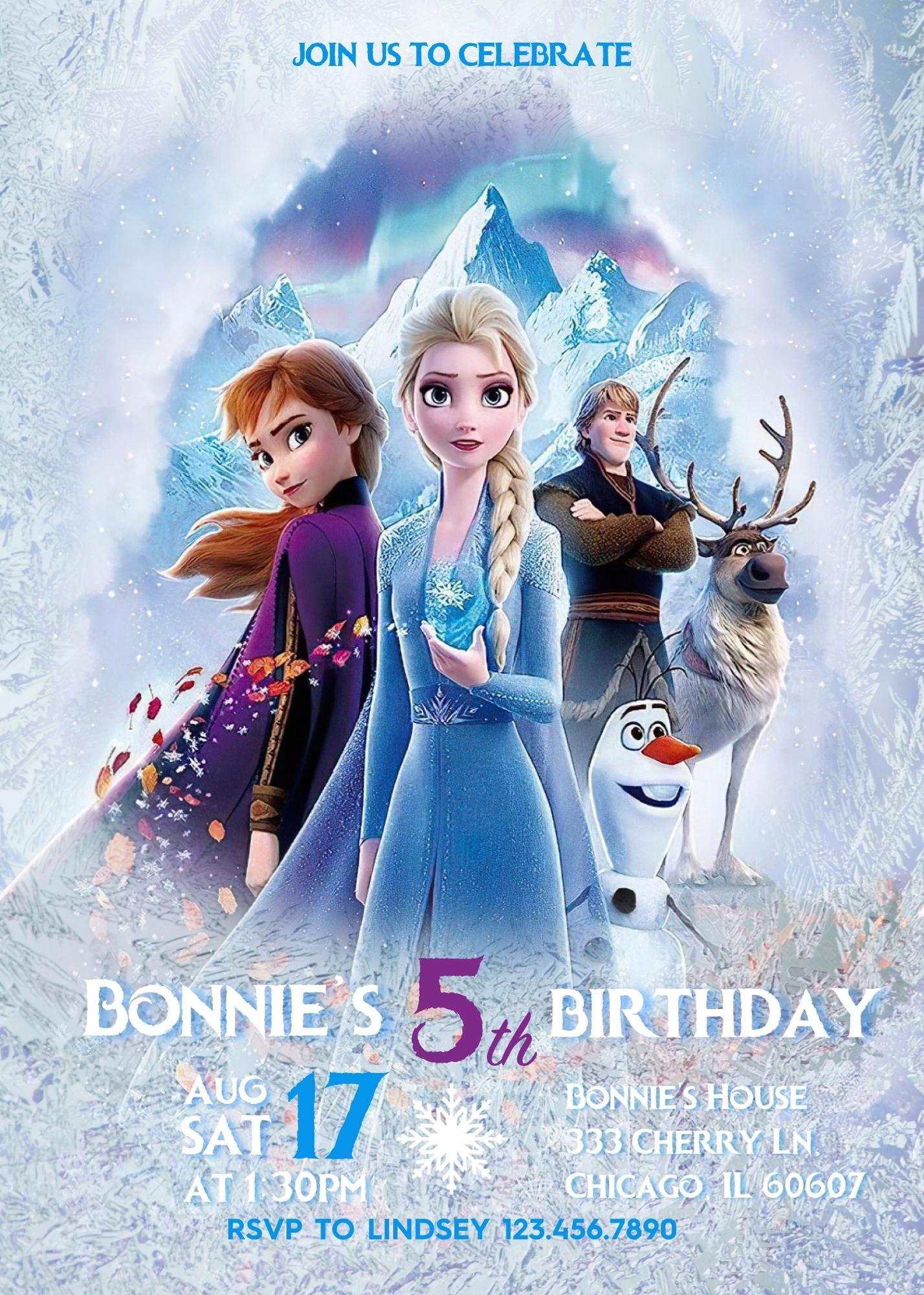 Frozen Elsa customizable invitation template | Share or Print | girl | JQ223