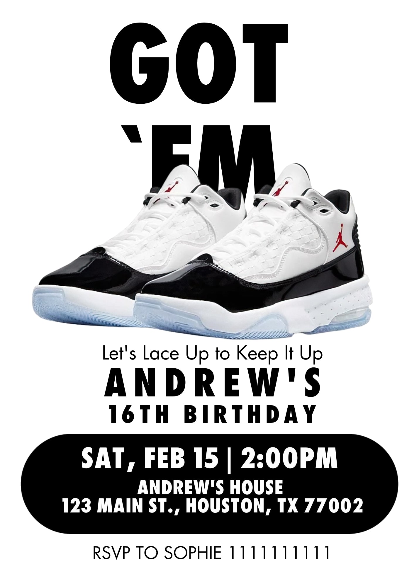 Sneaker Ball Air Jordan Nike customizable invitation template | Share or Print | GM642