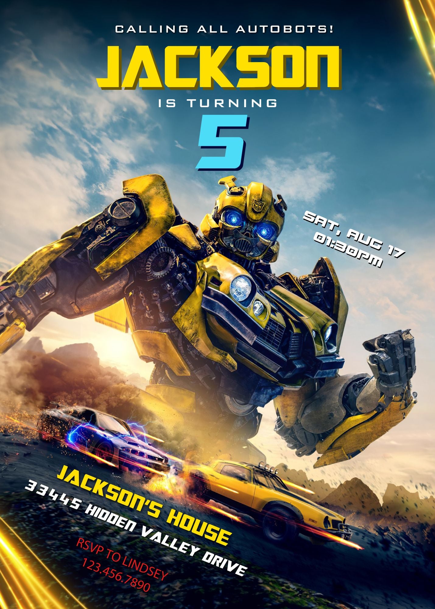 Transformers Rescue Bots customizable invitation template | Share or Print | boy | BD260