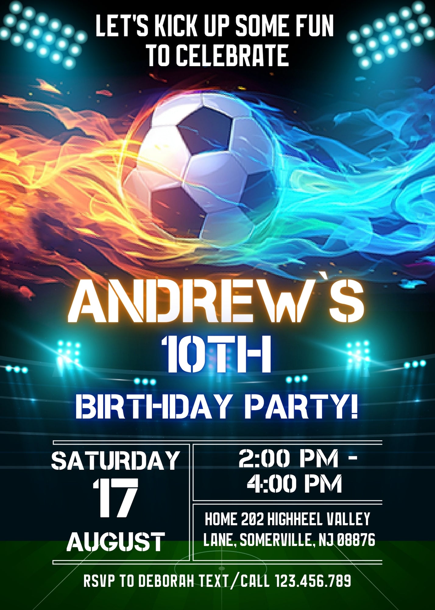 Soccer Champion League FC customizable invitation template | Share or Print | boy | MU681