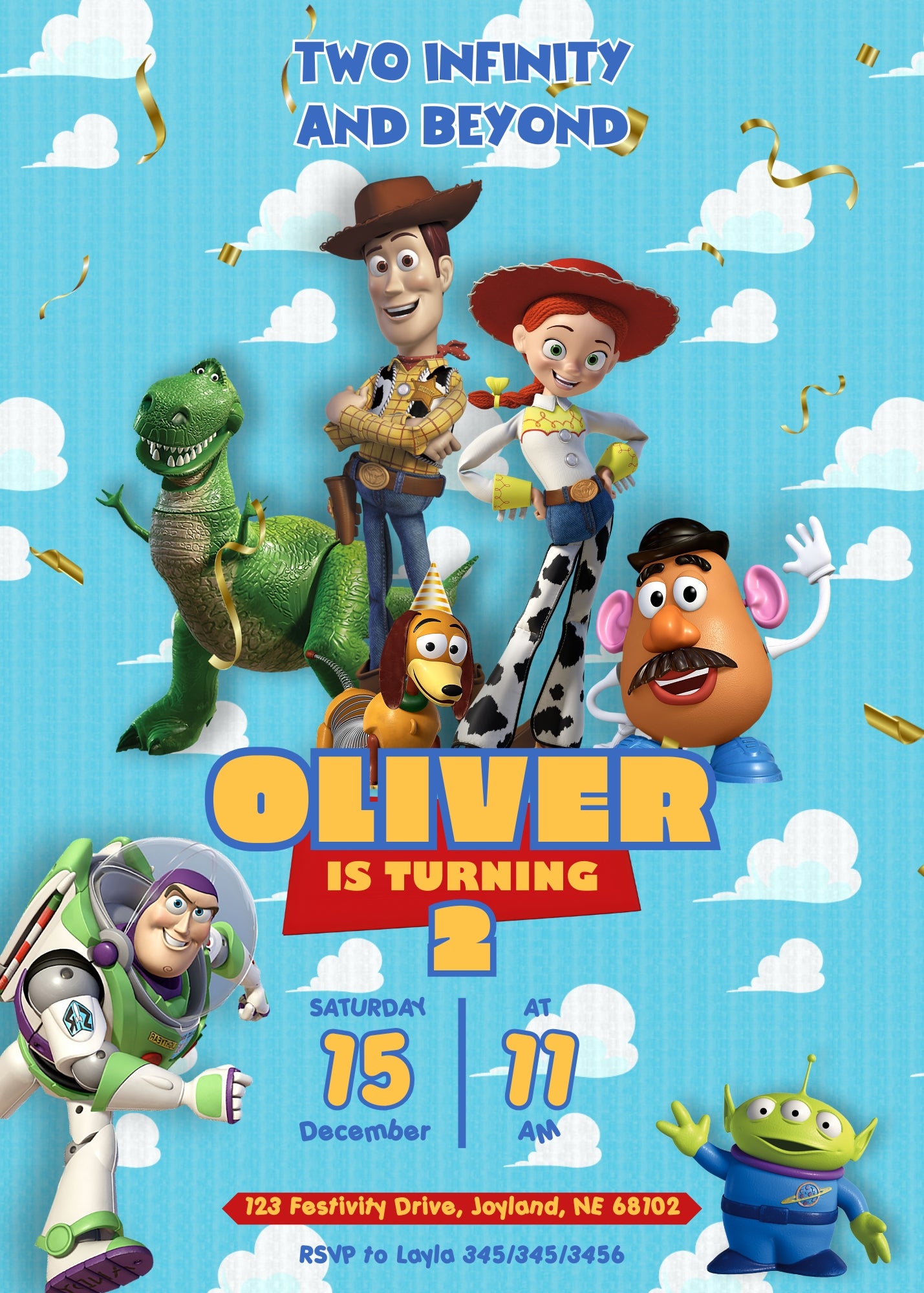Toy Story Woody customizable invitation template | Share or Print | DR337