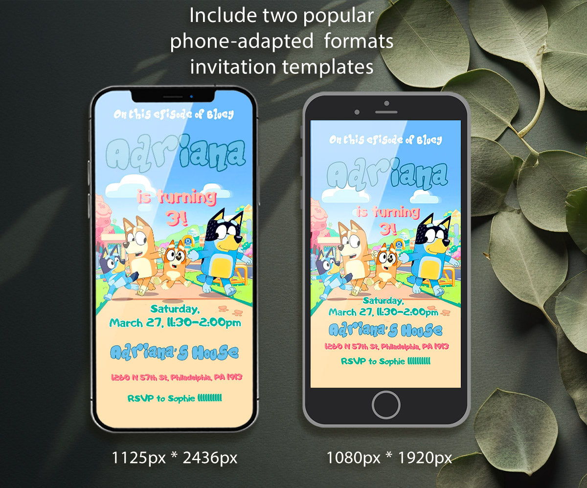 Bluey Bingo customizable invitation template | Share or Print | AB542