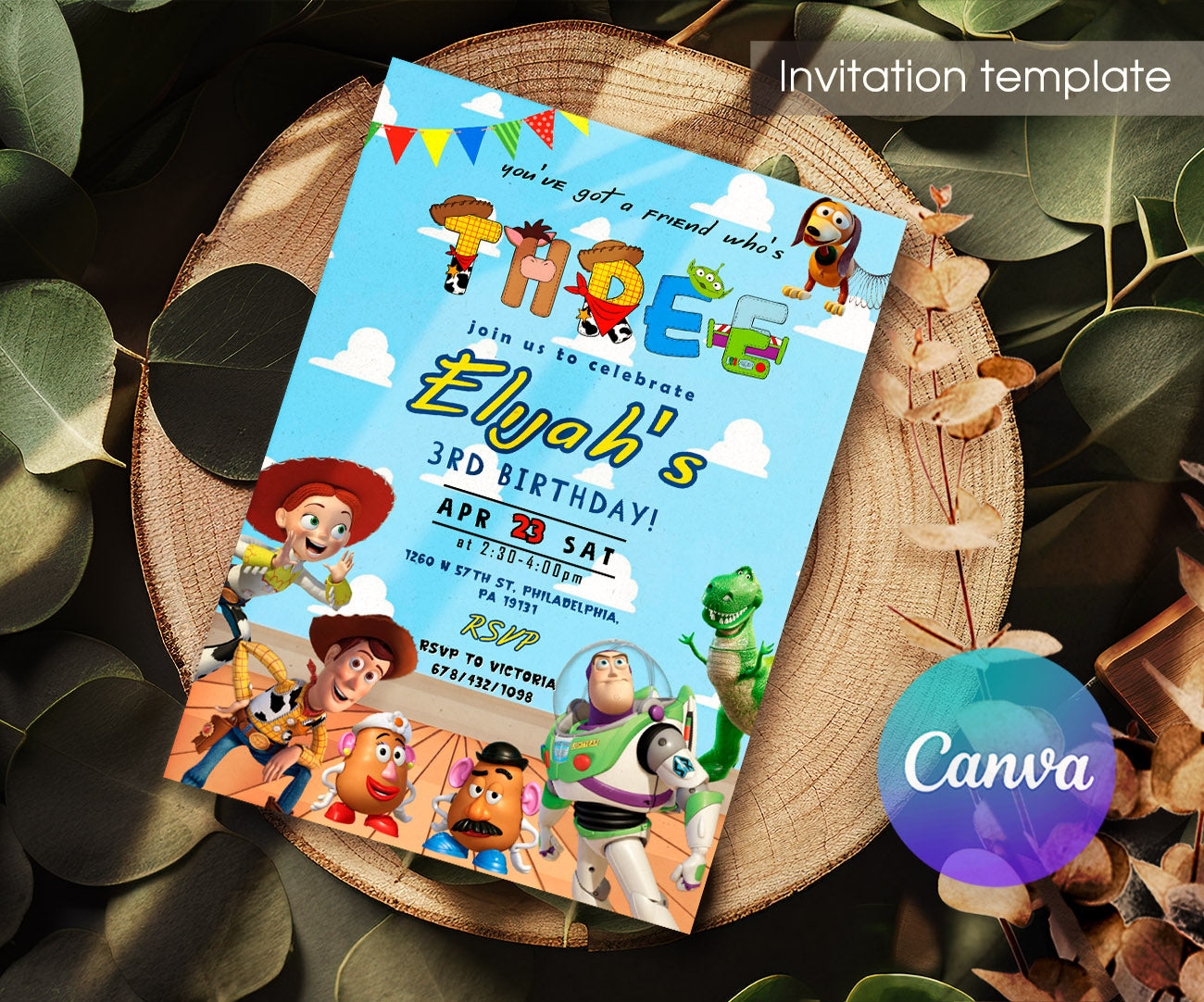 Toy Story Woody customizable invitation template | Share or Print | JD864