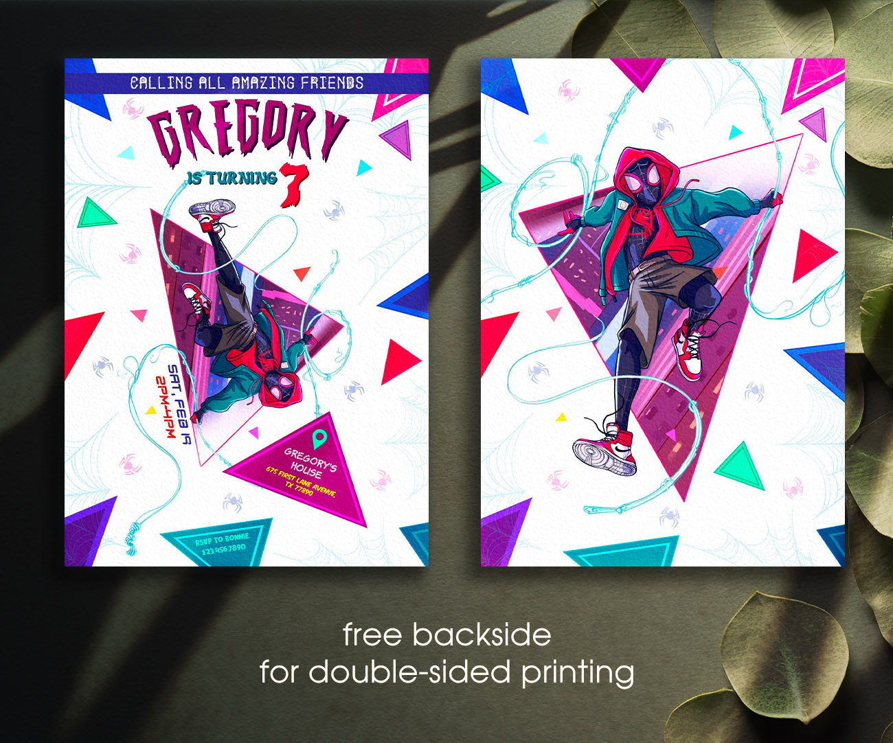 Spider Man Across the Spider-Verse customizable invitation template | Share or Print | boy | UU507