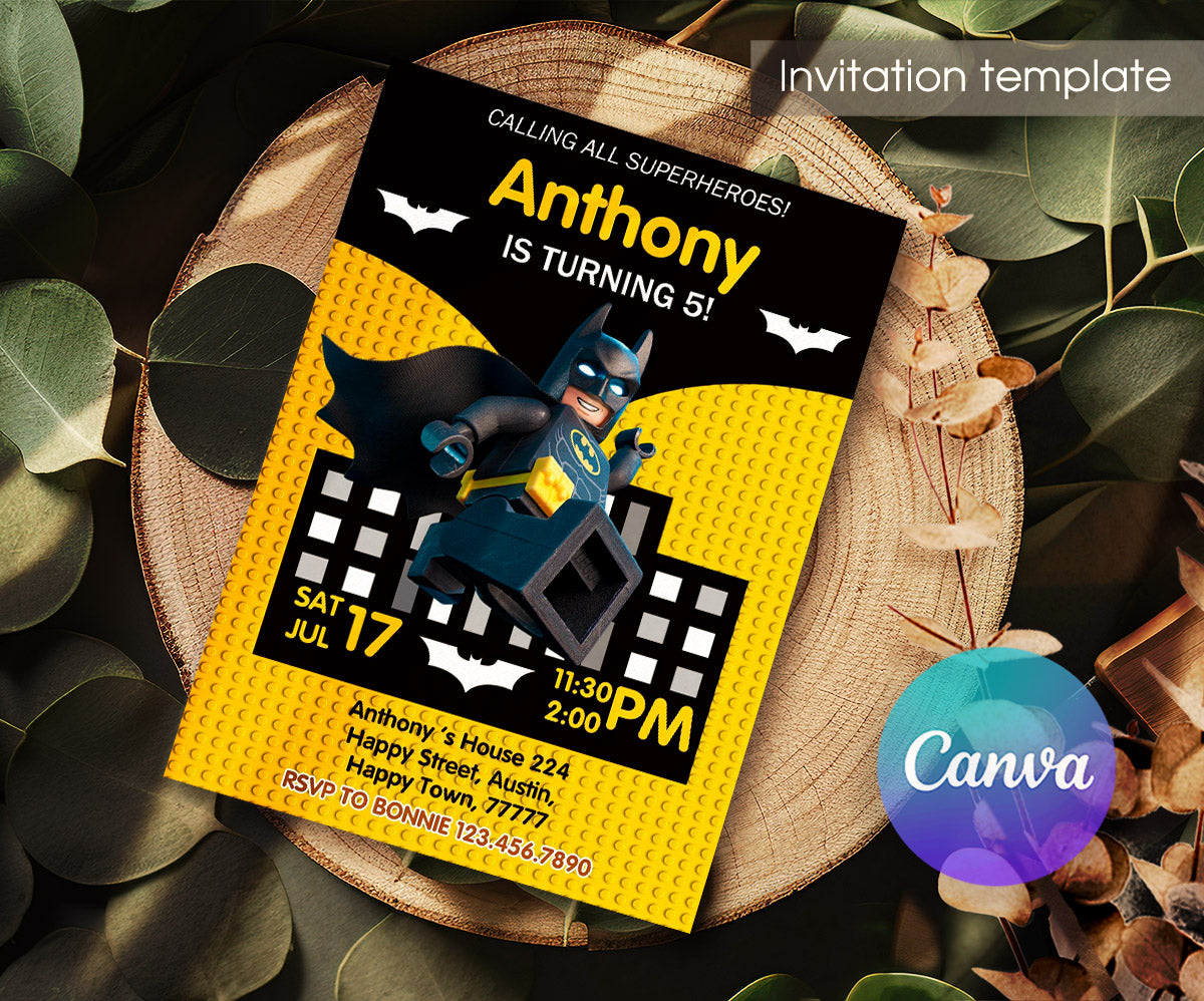 Lego Minifigures customizable invitation template | Share or Print | SN821