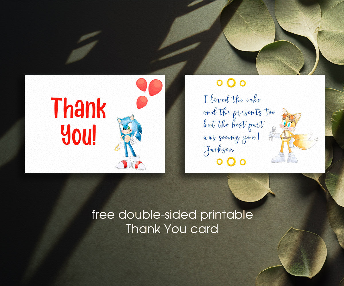 Sonic the Hedgehog customizable invitation template | Share or Print | WC711