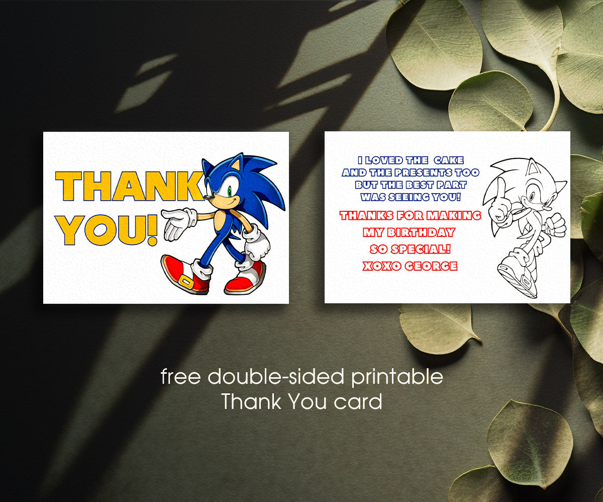 Sonic the Hedgehog customizable invitation template | Share or Print | EI924
