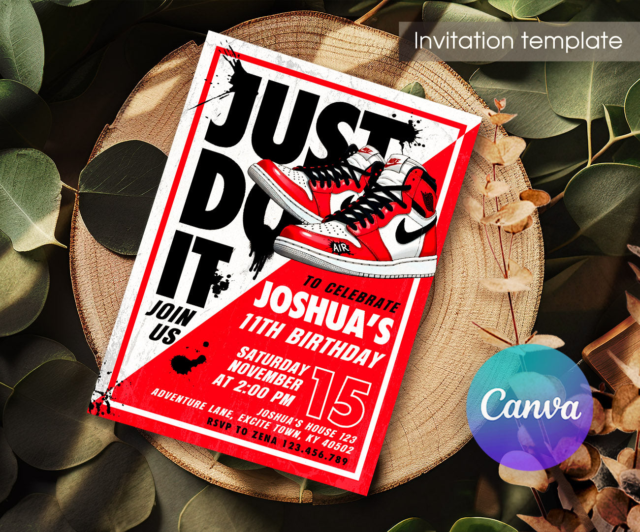 Sneaker Ball Air Jordan Nike customizable invitation template | Share or Print | OG678