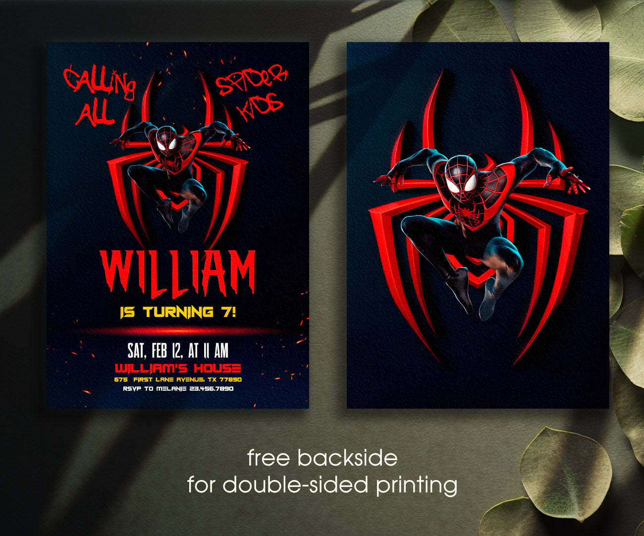 Spiderman Marvel Superhero customizable invitation template | Share or Print | boy | ET413