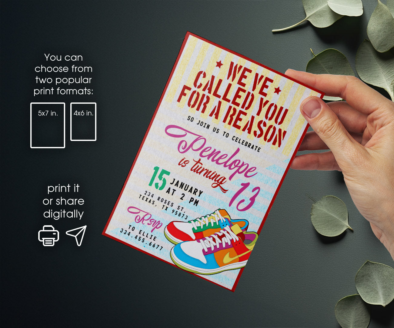 Sneaker Ball Air Jordan Nike customizable invitation template | Share or Print | OP461