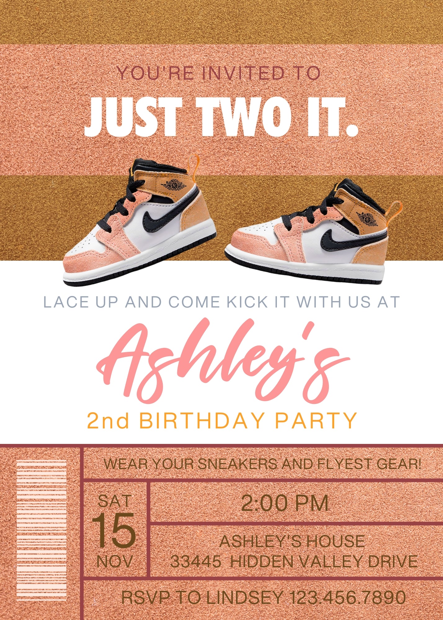 Sneaker Ball Air Jordan Nike customizable invitation template | Share or Print | NL637