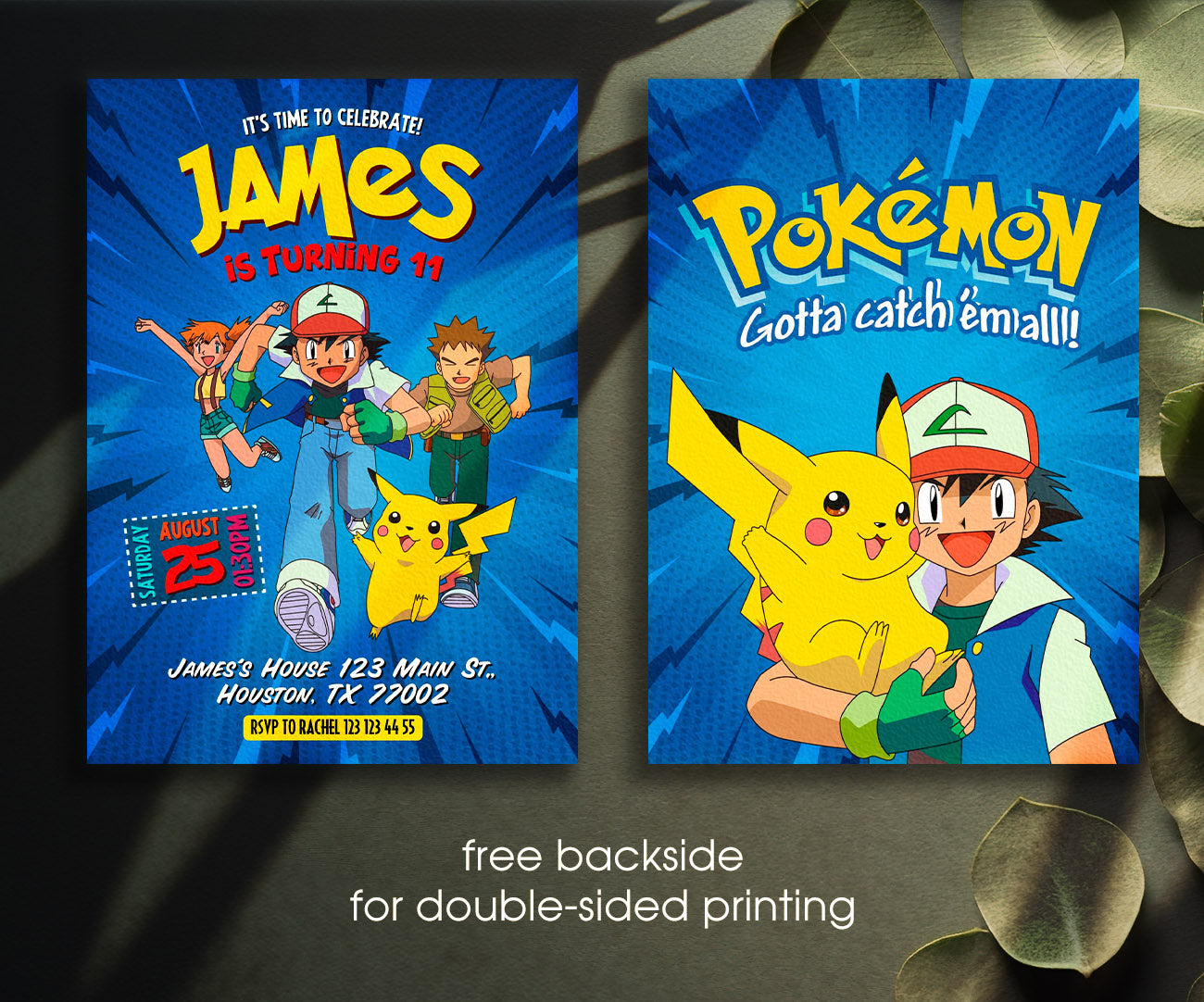 Pokemon Pikachu customizable invitation template | Share or Print | YE960