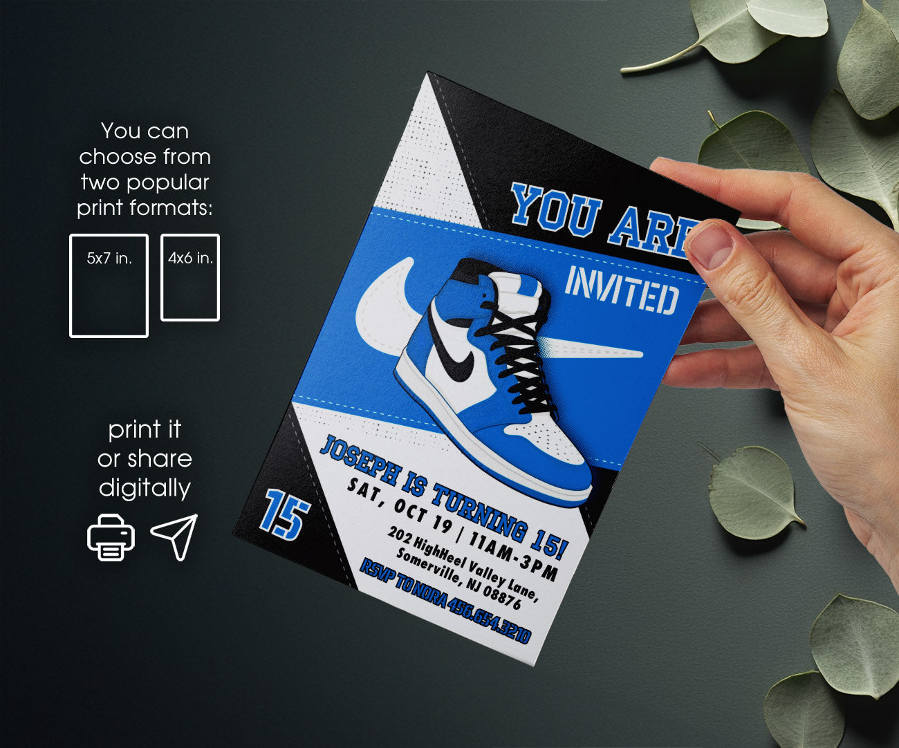 Sneaker Ball Air Jordan Nike customizable invitation template | Share or Print | RZ795