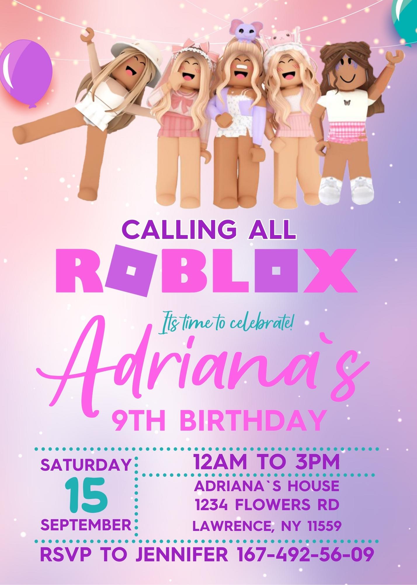Roblox Gamer customizable invitation template | Share or Print | CN946