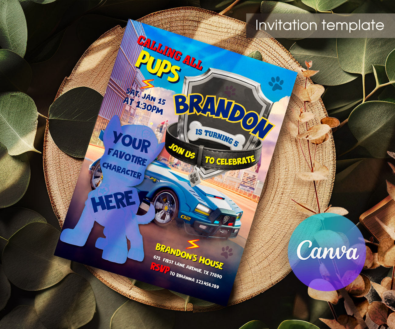 PAW Patrol customizable invitation template | Share or Print | RD172