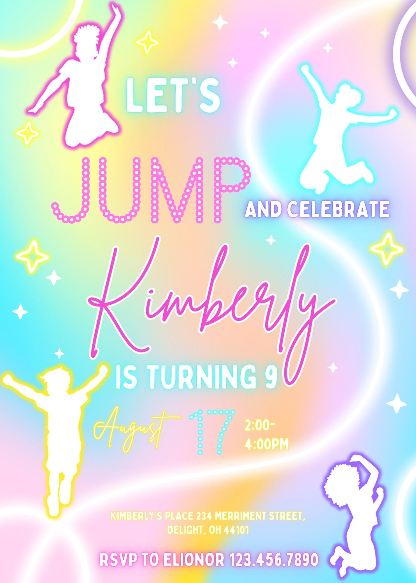 Trampoline Jump Party customizable invitation template | Share or Print | IM470