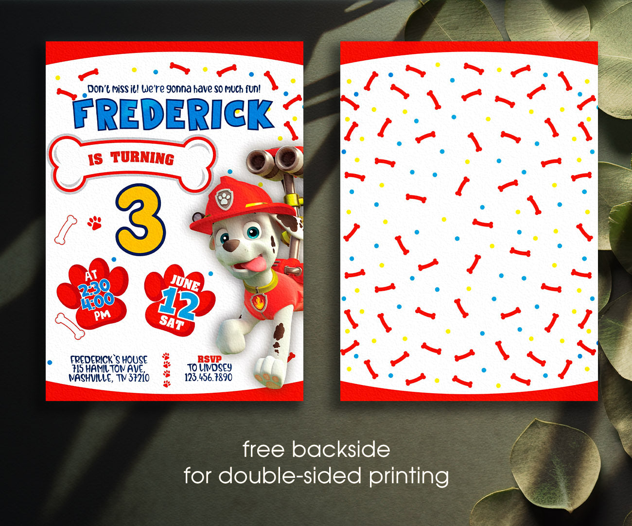 PAW Patrol customizable invitation template | Share or Print | HL260