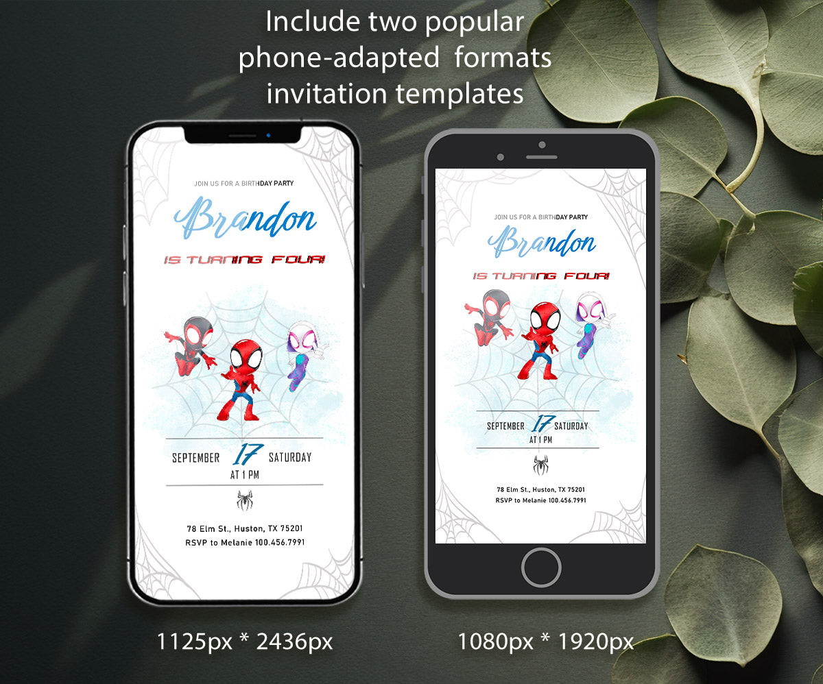 Spidey and His Amazing Friends customizable invitation template | Share or Print | boy | TQ809