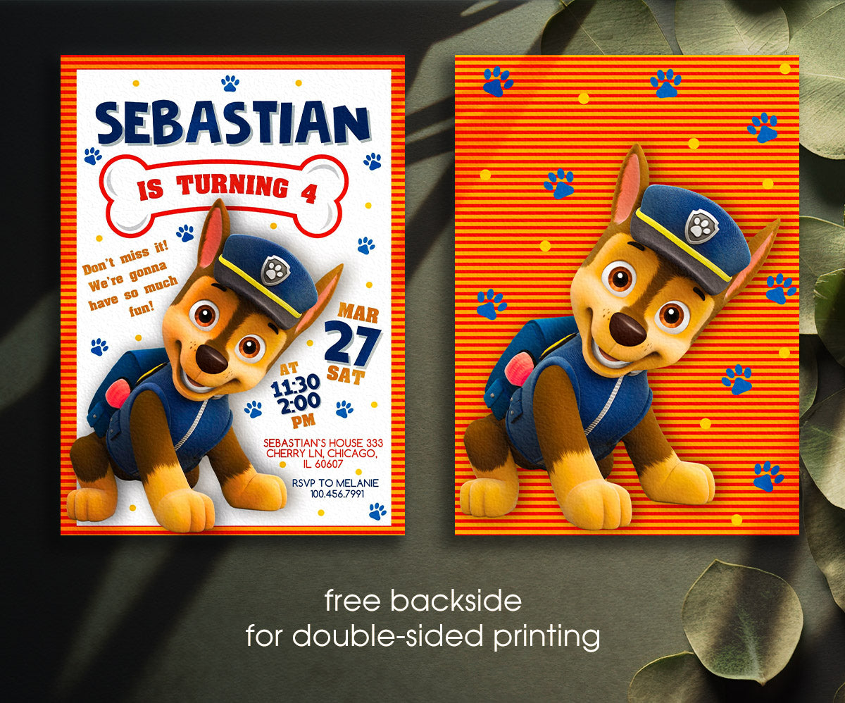 PAW Patrol customizable invitation template | Share or Print | QS882