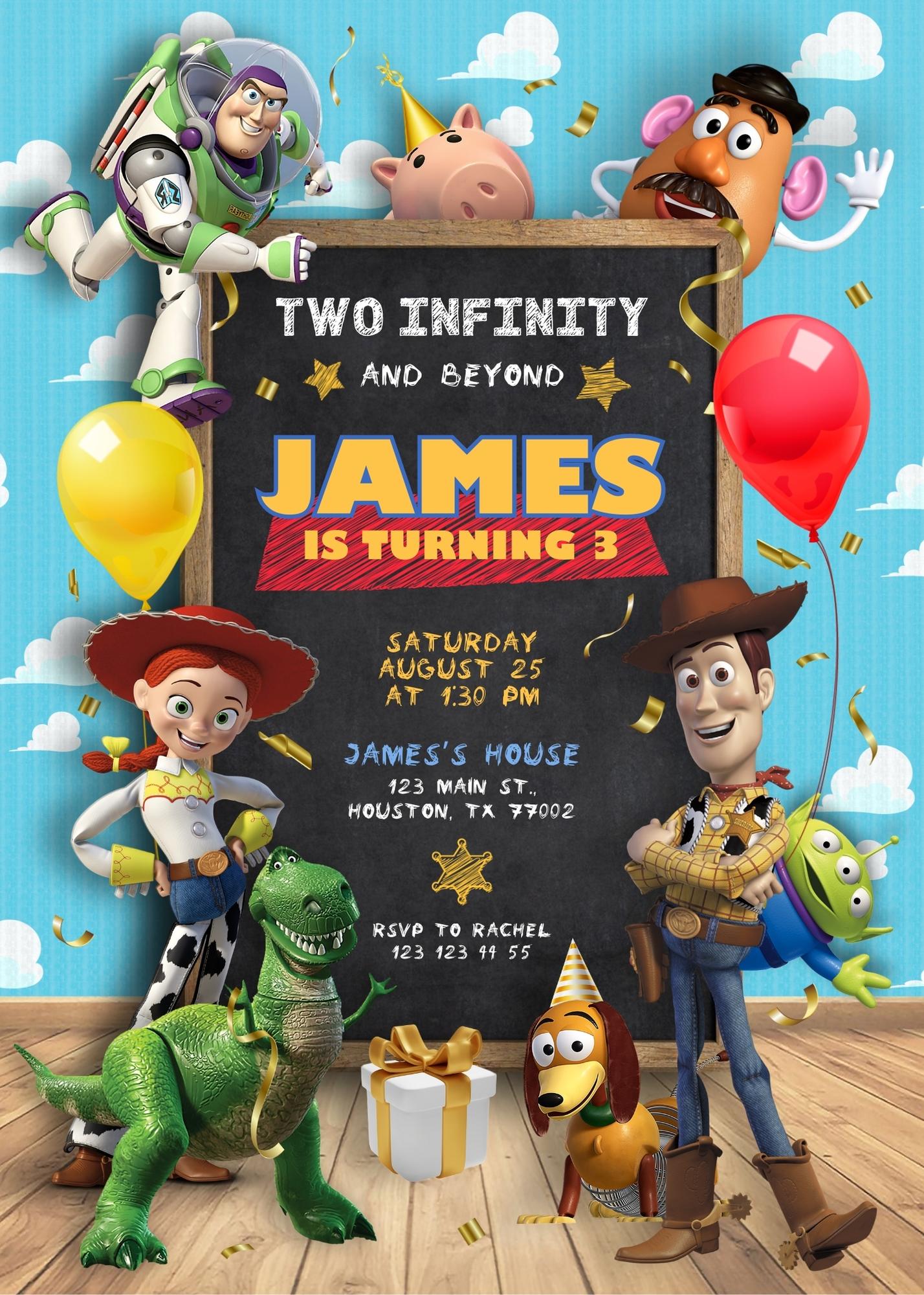 Toy Story Woody customizable invitation template | Share or Print | PE460