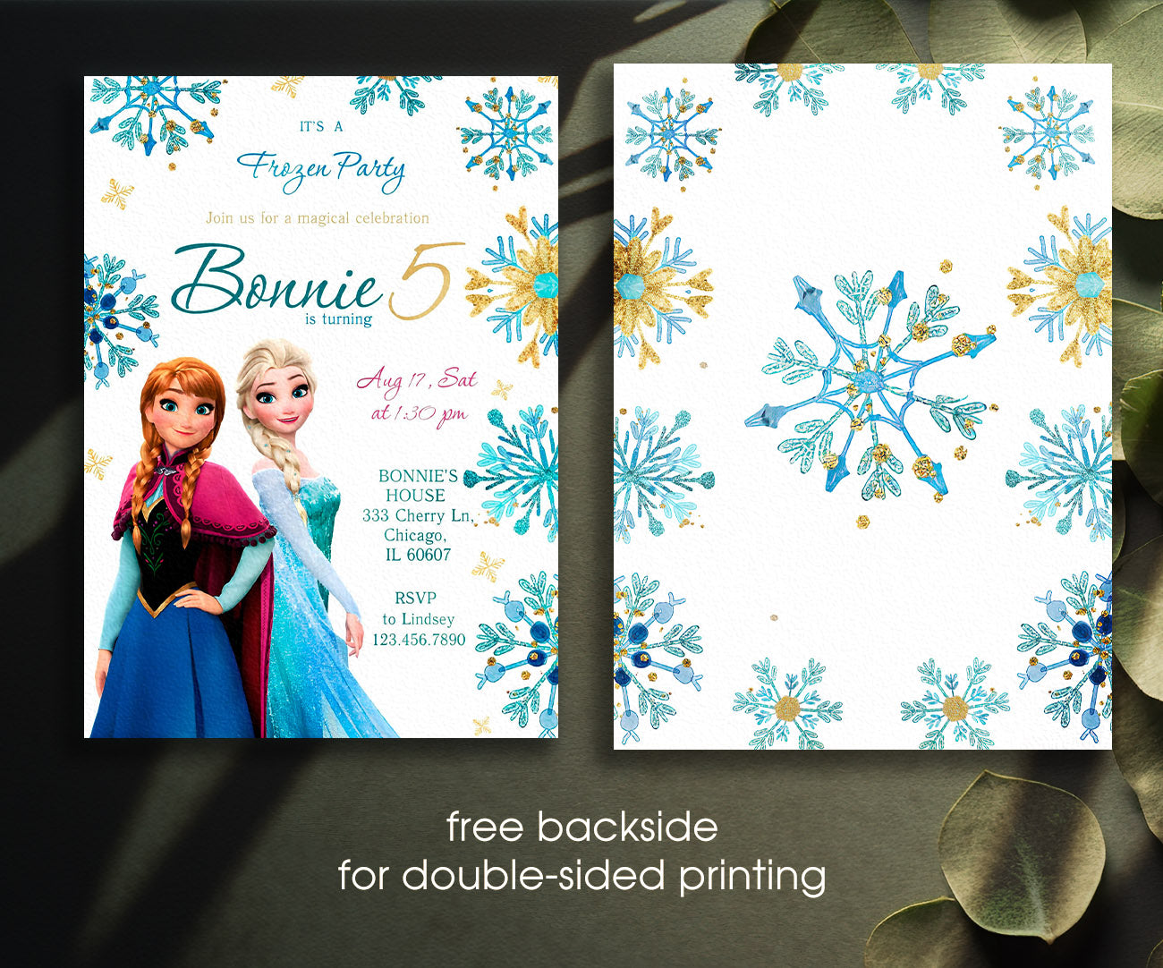 Frozen Elsa customizable invitation template | Share or Print | girl | AN531