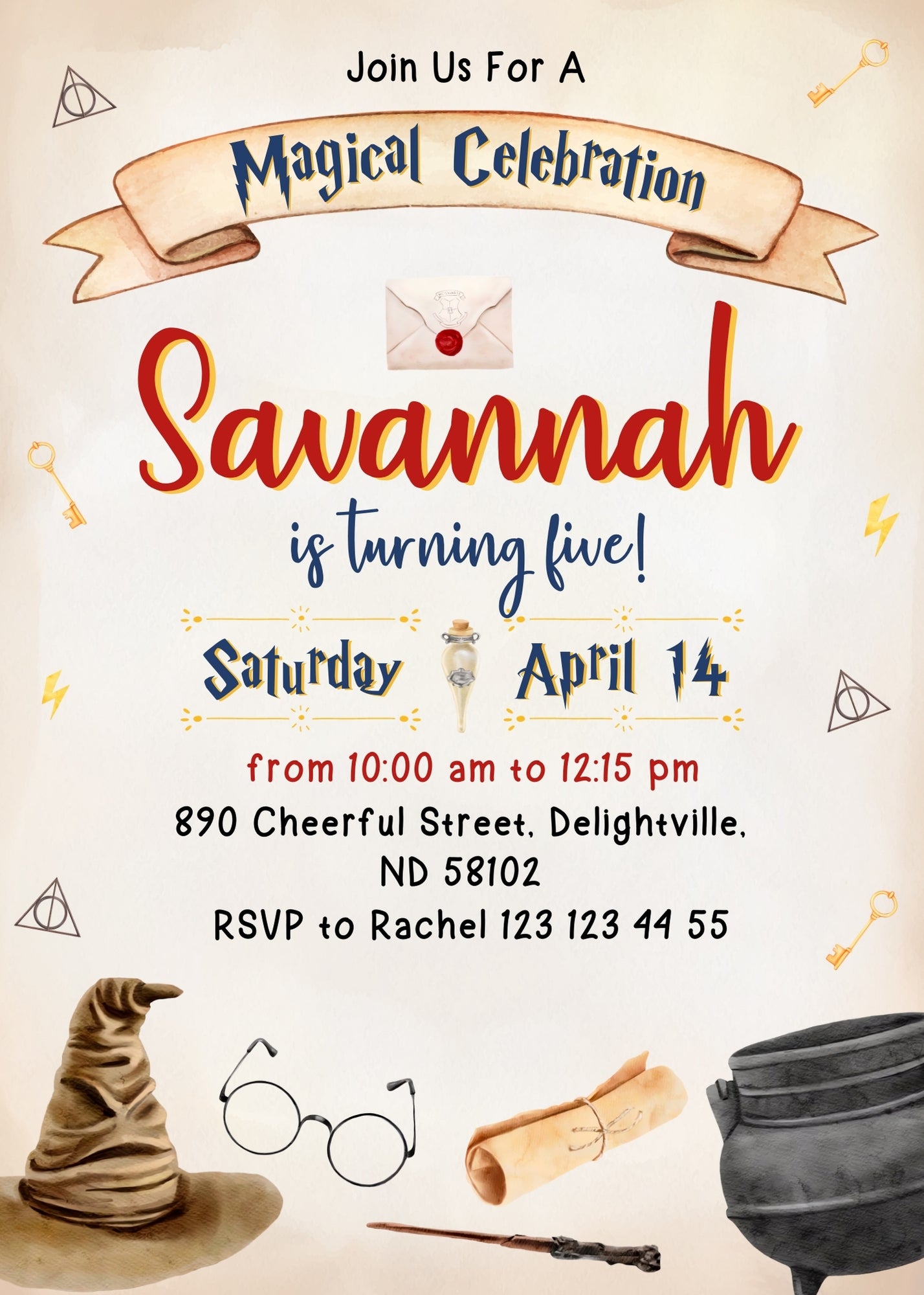 Harry Potter customizable invitation template | Share or Print | RO405