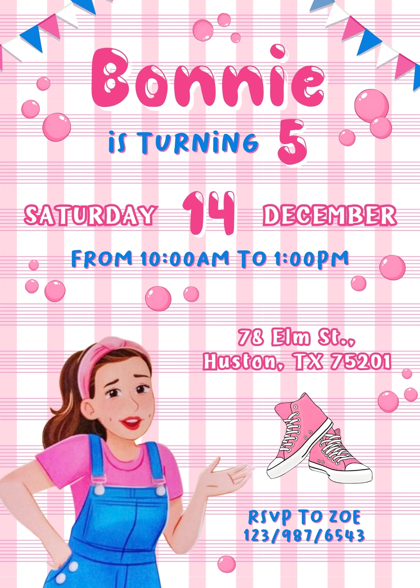 Ms. Rachel customizable invitation template | Share or Print | PR487