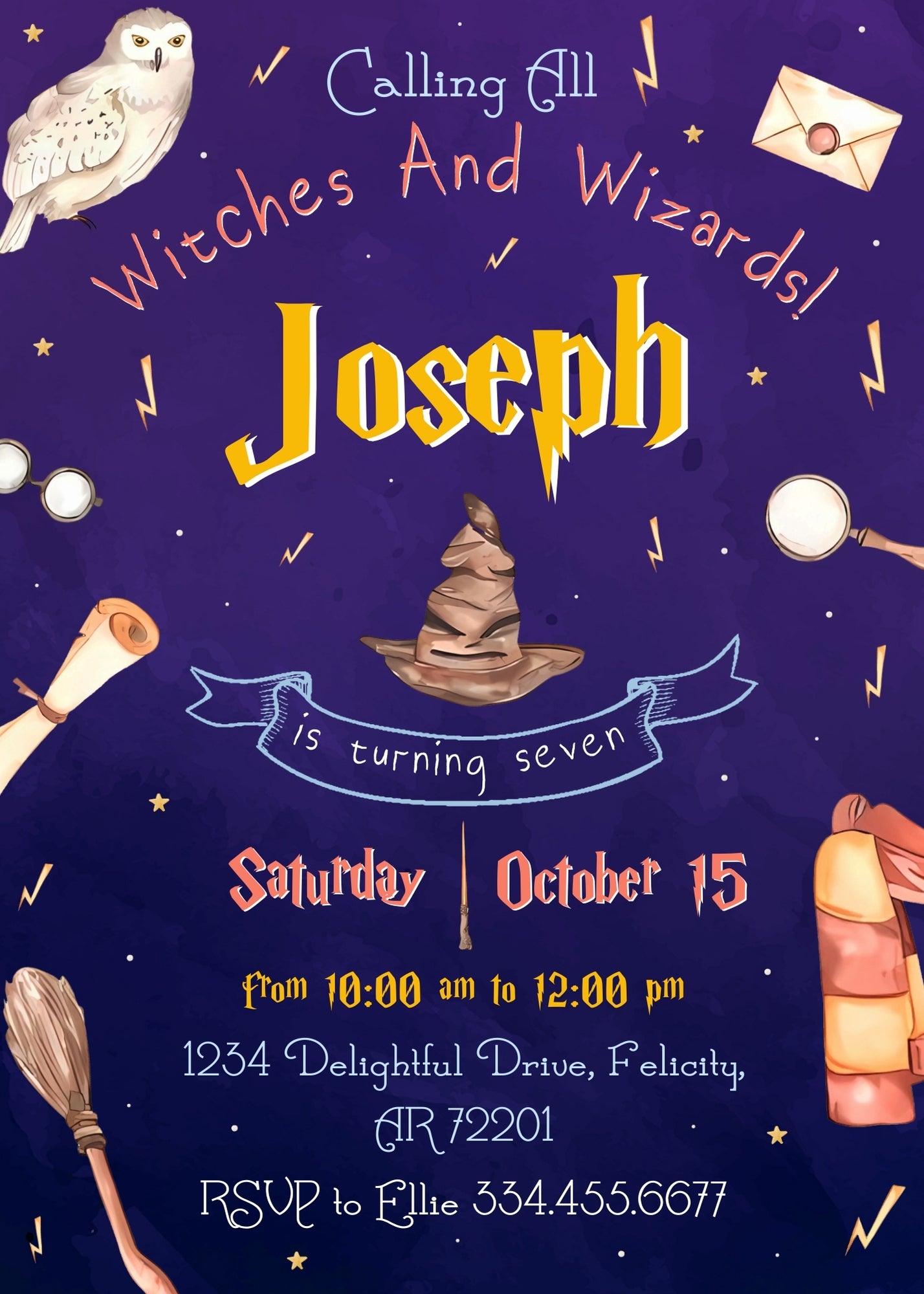 Harry Potter customizable invitation template | Share or Print | EE750
