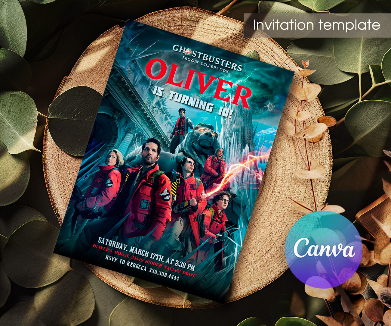 Ghostbusters customizable invitation template | Share or Print | VU127