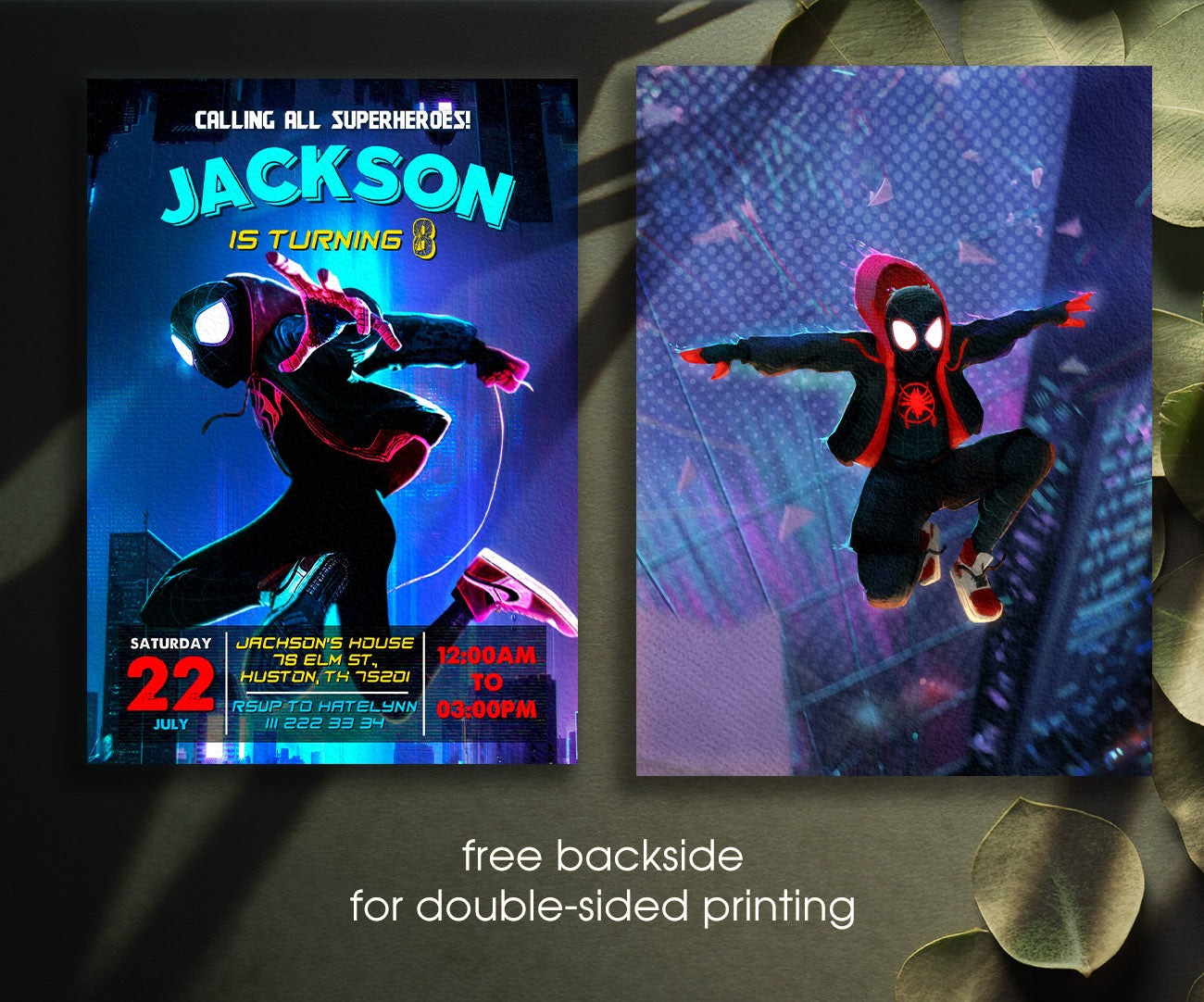Spider Man Across the Spider-Verse customizable invitation template | Share or Print | boy | VE574