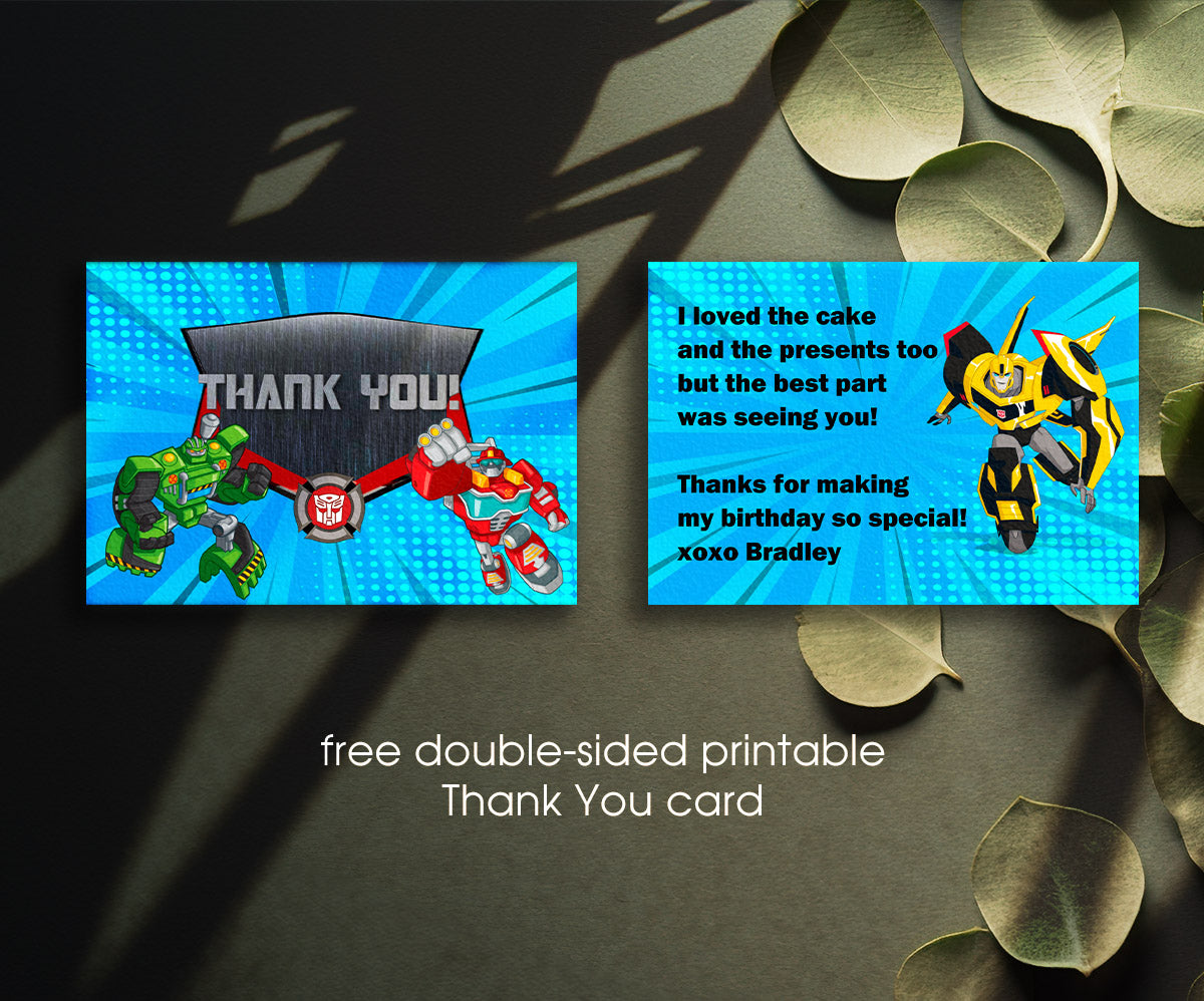 Transformers Rescue Bots customizable invitation template | Share or Print | boy | QQ503