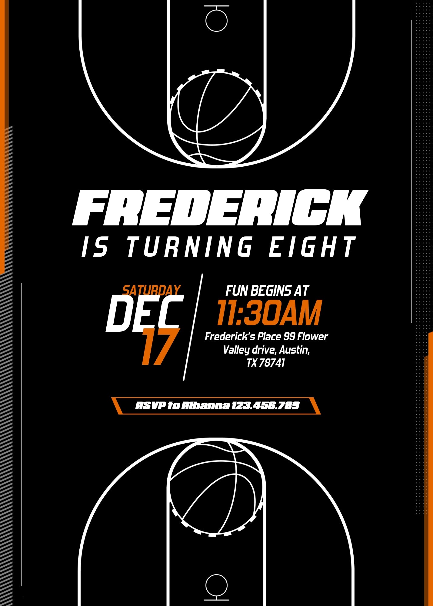 Basketball NBA Slam Dunk customizable invitation template | Share or Print | boy | FH268