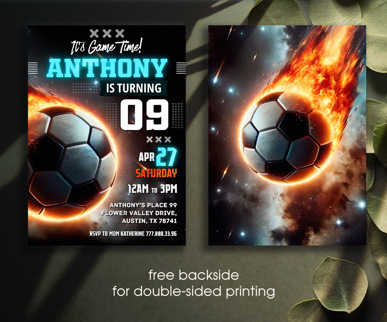 Soccer Champion League FC customizable invitation template | Share or Print | boy | SD229