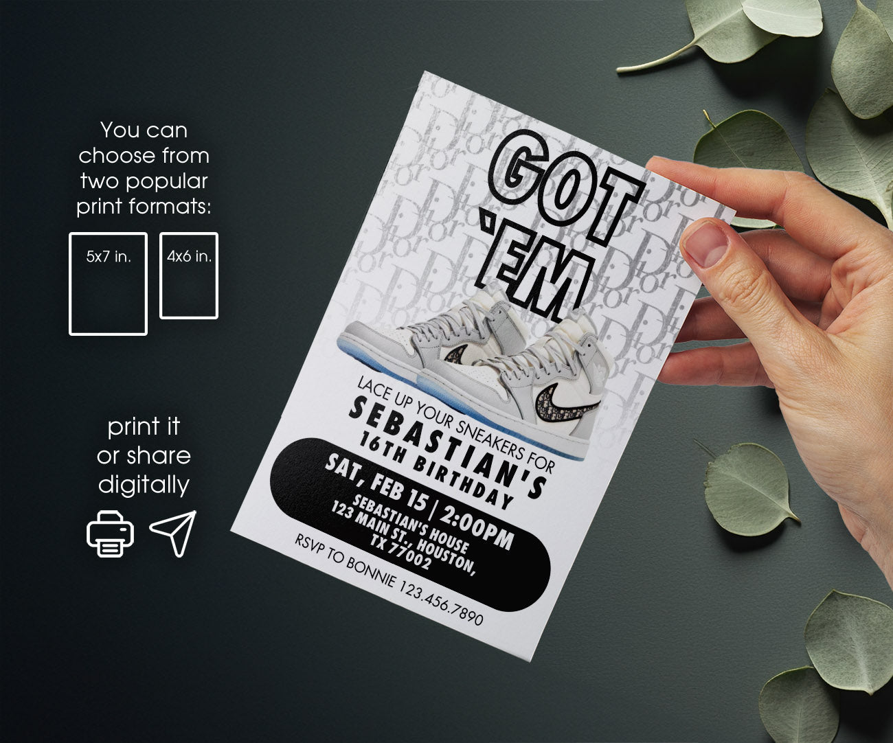 Sneaker Ball Air Jordan Nike customizable invitation template | Share or Print | LW519